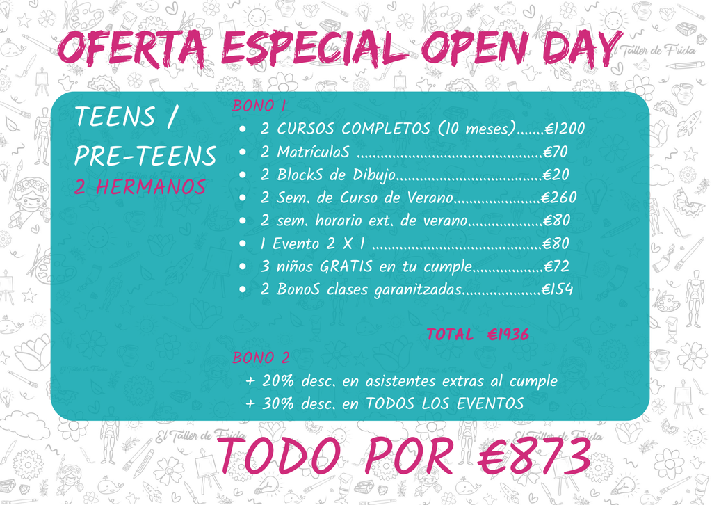 PINTURA / OPEN DAY TEENS / PRE-TEENS (hermanos)