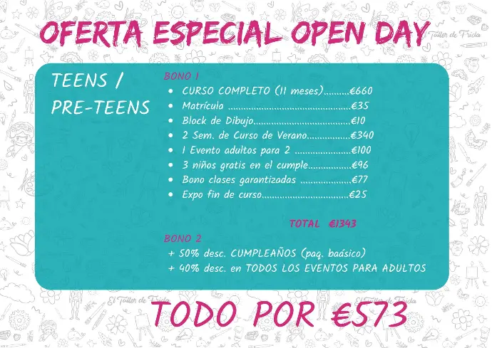 PINTURA / OPEN DAY TEENS / PRE-TEENS B (2 pagos)