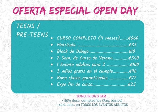 [PACKS] PINTURA / OPEN DAY TEENS / PRE-TEENS B