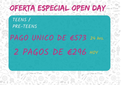 PINTURA / OPEN DAY TEENS / PRE-TEENS B (2 pagos)