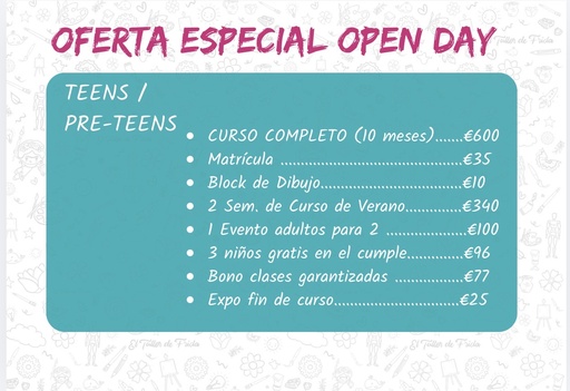 PINTURA / OPEN DAY TEENS / PRE-TEENS 1.5